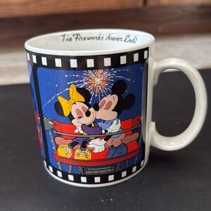 Walt Disney Mickey Minnie Mouse Coffee Mug Applause Fireworks Vintage 1988